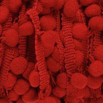 Artikel Dekoband mit Pompoms Pom Pom Band Rot 20mm 15m