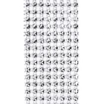 Artikel Dekoband mit Strasseffekt Silber 40mm 2m