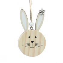 Artikel Dekohänger Holz Hasenkopf Natur Weiß Gold 10,5cm 8 St