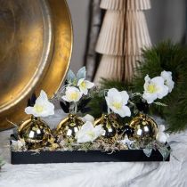 Artikel Dekotablett Metall Holz Metalltablett Holzboden 40x13x3cm