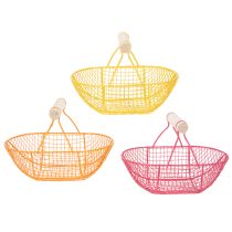 Artikel Drahtkorb mit Holzgriff Handliches Design Ideal für Frühlingsdeko Heim und Büro 17cm 6St