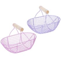 Artikel Drahtkorb mit Holzgriff ideal für modernes Wohnen und stilvolle Dekoration 17cm 6St