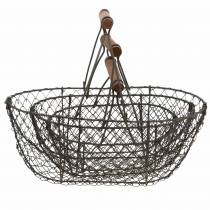 Artikel Drahtkorb mit Bügel Braun Metall 20/25/30cm 3er-Set