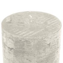 Artikel Durchgefärbte Kerzen Grau 50x100mm 4 St