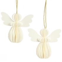 Artikel Engel Anhänger Wabenpapier Deko Weihnachten Weiß 6cm 6 St