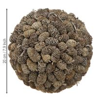 Artikel Erlenzapfen Deko Kugel zum Hängen Weiß gewaschen 20cm