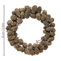 Artikel Erlenzapfen Kranz zum Hängen Weiß gewaschen Ø18cm