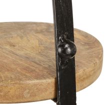 Artikel Etagere 3-stöckig Holz Deko Natur Schwarz Ø30cm H52cm