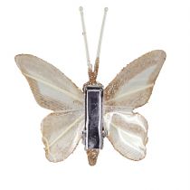 Artikel Federschmetterlinge am Clip Weiß Gold 5cmx4,5cm 4 St