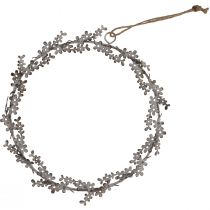 Artikel Fensterdeko Türkranz Blumenkranz Metall Weiß Ø16,5cm