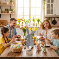 Artikel Aufsteller Tischdeko Osterhasen Deko Filz Grau 50cm