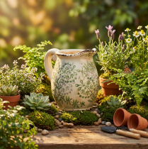 Artikel Krug zum Bepflanzen Vintage Look Landhausstil 16cm