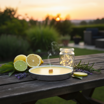 Artikel Citronella Duftkerze gegen Insekten Flammschale perfekt für Balkon Terrassen und Picknicks 16cm