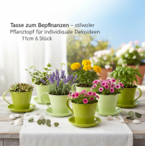 Artikel Tasse zum Bepflanzen stilvoller Pflanztopf für individuelle Dekoideen 11cm 6St