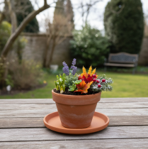 Artikel Blumen-Untersetzer, mediterrane Keramik, Terrakotta Ø15,5cm