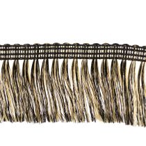 Artikel Fransenborte Schwarz Gold 4cm x 25m - Ideal für Kranzdeko, Trauerband & Vintage Accessoires