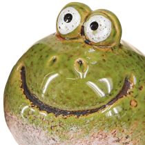 Artikel Froschkopf Keramik Sommer Grün Braun Vintage 7x7cm 4 St