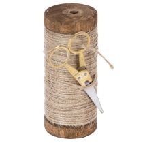 Artikel Garnspule mit Deko-Schere Ø6,5cm H15cm 2St Vintage-Stil