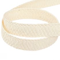 Artikel Geschenkband Creme Geflochtenes Papierband 20mm 10m