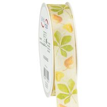 Artikel Geschenkband Grün Herbstlaub Deko Band Herbst 25mm 20m