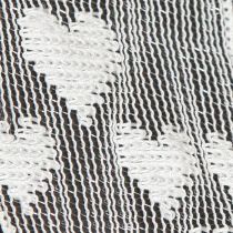 Artikel Geschenkband Herzen Netzband Weiß Glitter 40mm 10m
