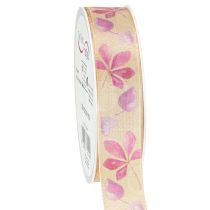 Artikel Geschenkband Lila Herbstlaub Deko Band Herbst 25mm 20m