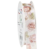 Artikel Geschenkband Rosen Organzaband mit Blüten 25mm 20m