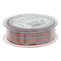 Artikel Geschenkband kariert Stoffband Rot Grün Schottisch 25mm 20m