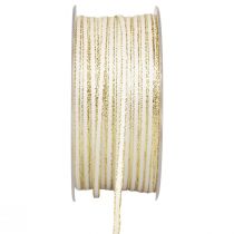Artikel Geschenkband Seidenband Weiß Gold Litzenband 3mm 100m