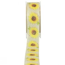 Artikel Geschenkband Sonnenblumen Gelb Schleifenband 40mm 15m