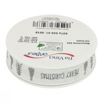 Artikel Geschenkband Weihnachten Merry Christmas Grau 25mm 18m