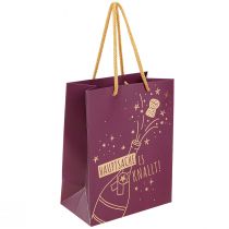 Artikel Geschenktüte „Hauptsache es knallt“ Weinrot Gold 18×10×23cm 2St