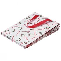 Artikel Geschenktüte Weihnachten mit Henkeln Rot Weiß 24×18×8cm 4St
