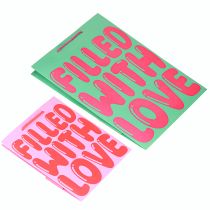 Artikel Geschenktüte mit Henkeln „Filled with Love“ H36/23cm 2er-Set