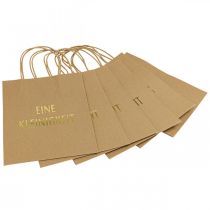 Artikel Geschenktüten Natur „Eine Kleinigkeit“ Papier 20×11×25cm 6St