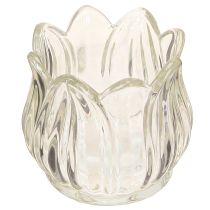 Artikel Glas Teelichthalter Tulpe Teelichtglas Klar Ø7cm H7cm 2St
