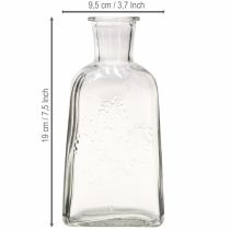 Artikel Glasvase Flaschenvase mit Motiv Vase Glas Klar H19cm 2St