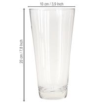 Artikel Glasvase Konisch Blumenvase Transparent Ø10cm H20cm