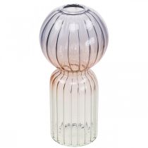 Artikel Glasvase Deko Vase Blau Braun Klar Mini Vase Ø8cm H17cm