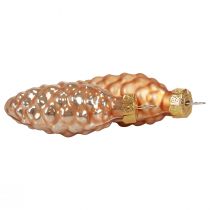 Artikel Weihnachtszapfen Glaszapfen Glas Deko Apricot H6,5cm 10 St