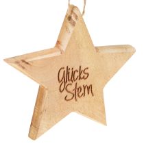 Artikel Glücksstern Deko Holz Stern zum Hängen Natur Ø8cm 8St