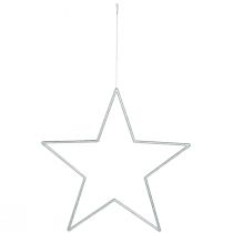 Artikel Große Deko Sterne Silber Glitter Deko zum Hängen 24cm 6 St