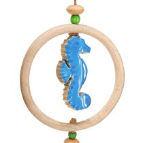 Artikel Hängedeko Maritim Windspiel Holz Natur Blau H35cm 3St