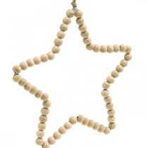 Artikel Dekohänger Weihnachten Holzperlen Herz Stern Baum H16cm 3 St