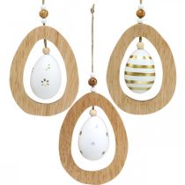 Artikel Osterei zum Aufhängen mit Muster Eier Osterdeko H12cm 3 St