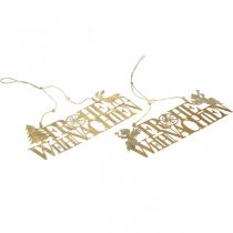 Artikel Weihnachtsdeko, “Frohe Weihnachten”, Rentier, Engel Golden 27/28×11cm 2er-Set