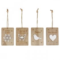 Artikel Anhänger Holz Schild mit Spruch Frühlingsdeko 8×12cm 8 St