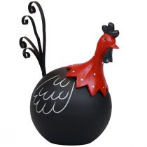 Artikel Hahn Osterdeko Metall Deko Huhn Schwarz Rot H13,5cm