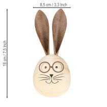 Artikel Deko Hase aus Holz und Metall mit humorvollem Design als freundlicher Blickfang 19cm 2St