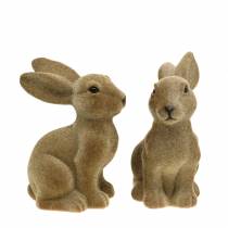Artikel Osterdeko Hase sitzend beflockt Braun H19cm 2 St